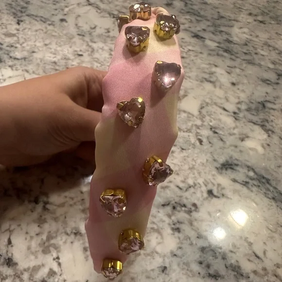 Lele Sadoughi X Stoney Clover Lane WATERMELON KIDS HEART CRYSTAL HEADBAND - Picture 4 of 6